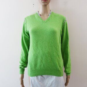 Wool & Co Women's Bright green Ruffle Detail Lana Wool Sweater (M)